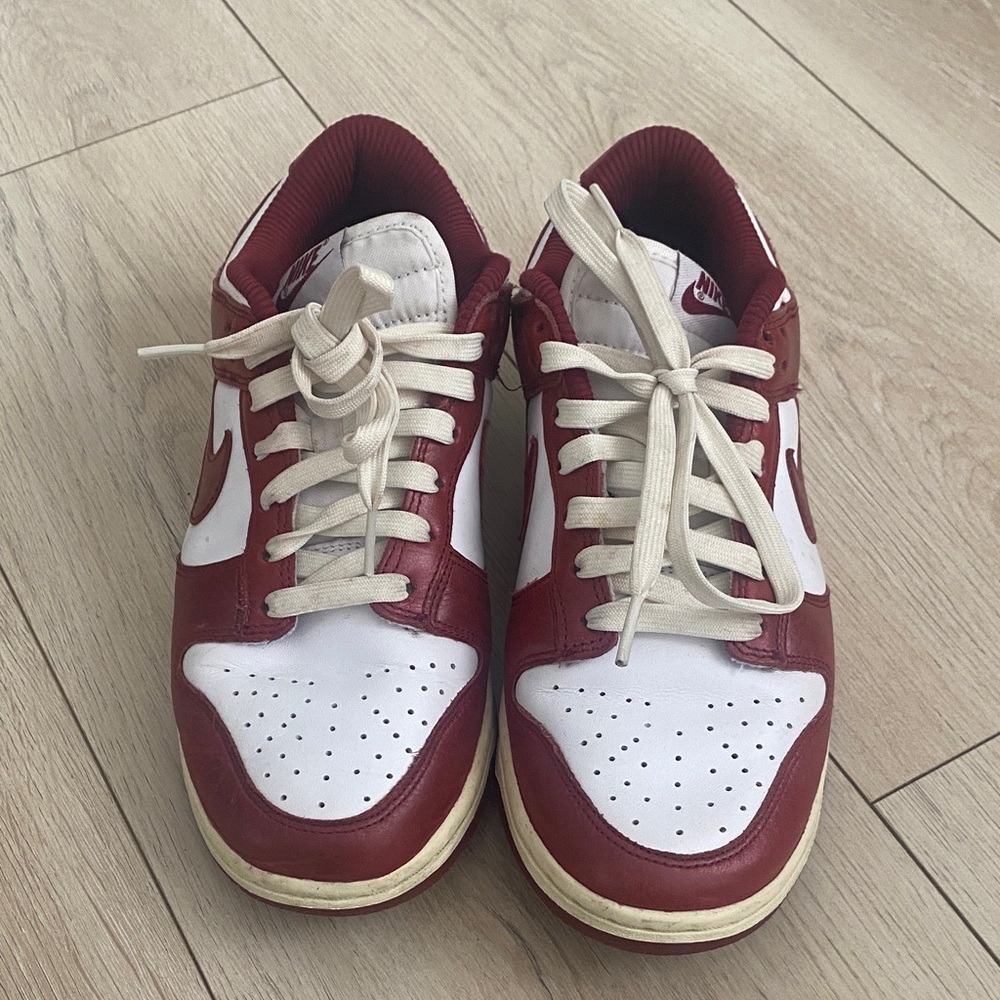 Nike women’s Burgundy and White Dunk